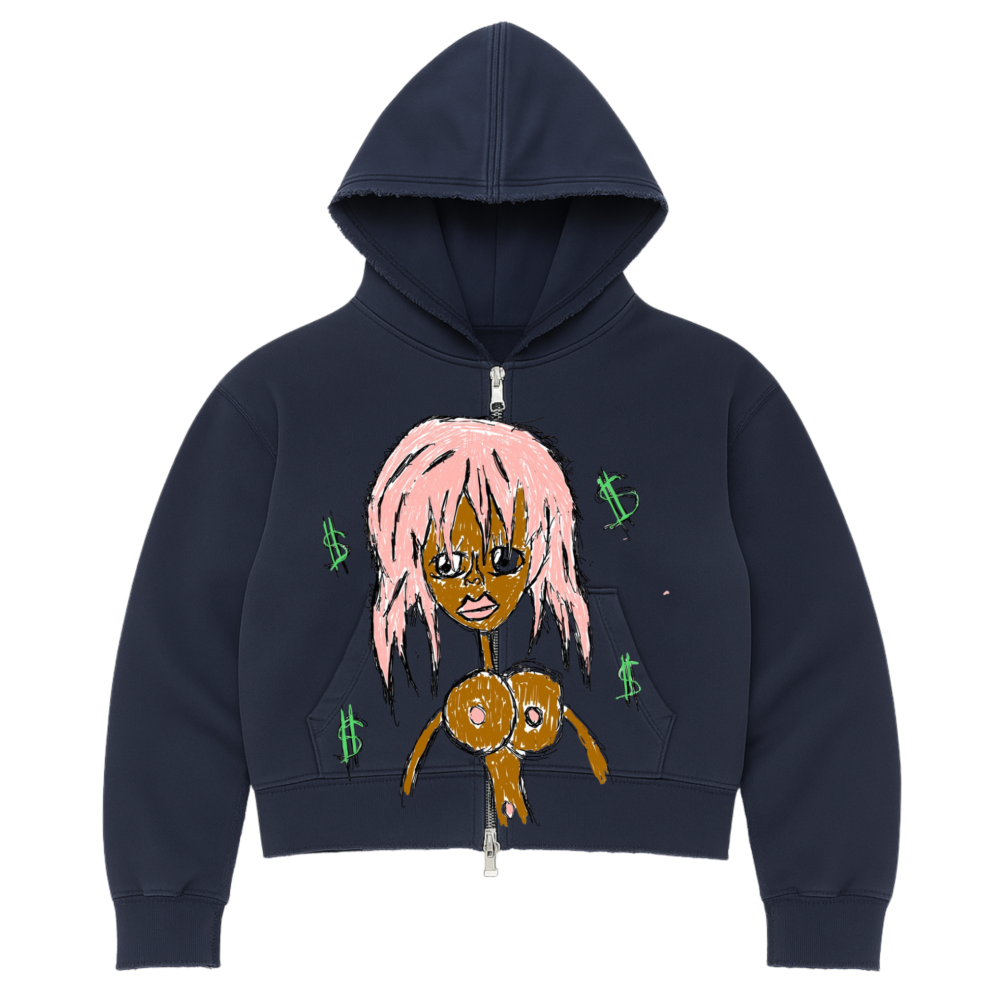 UGLY “Money Girl” Graphic Hoodie – Red, Green, Grey & Blue (Drop 001)