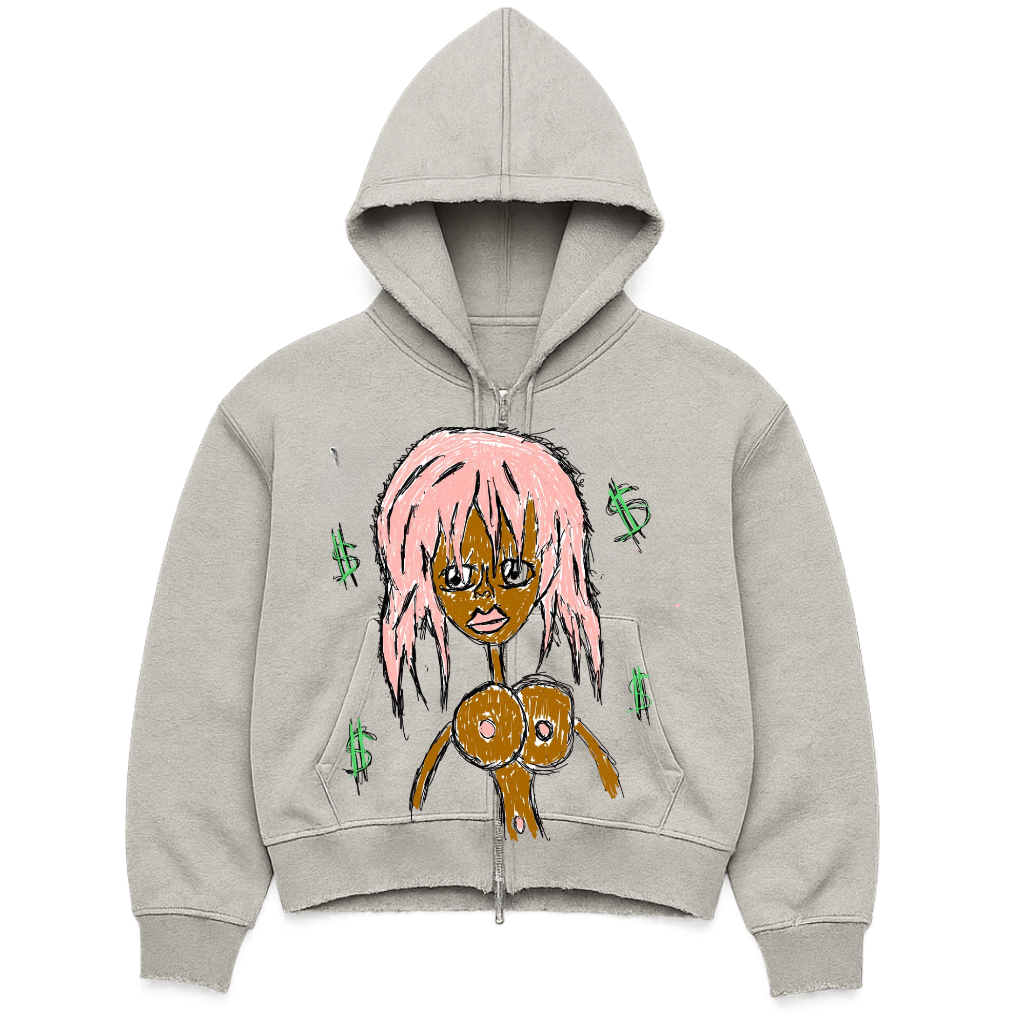 UGLY “Money Girl” Graphic Hoodie – Red, Green, Grey & Blue (Drop 001)