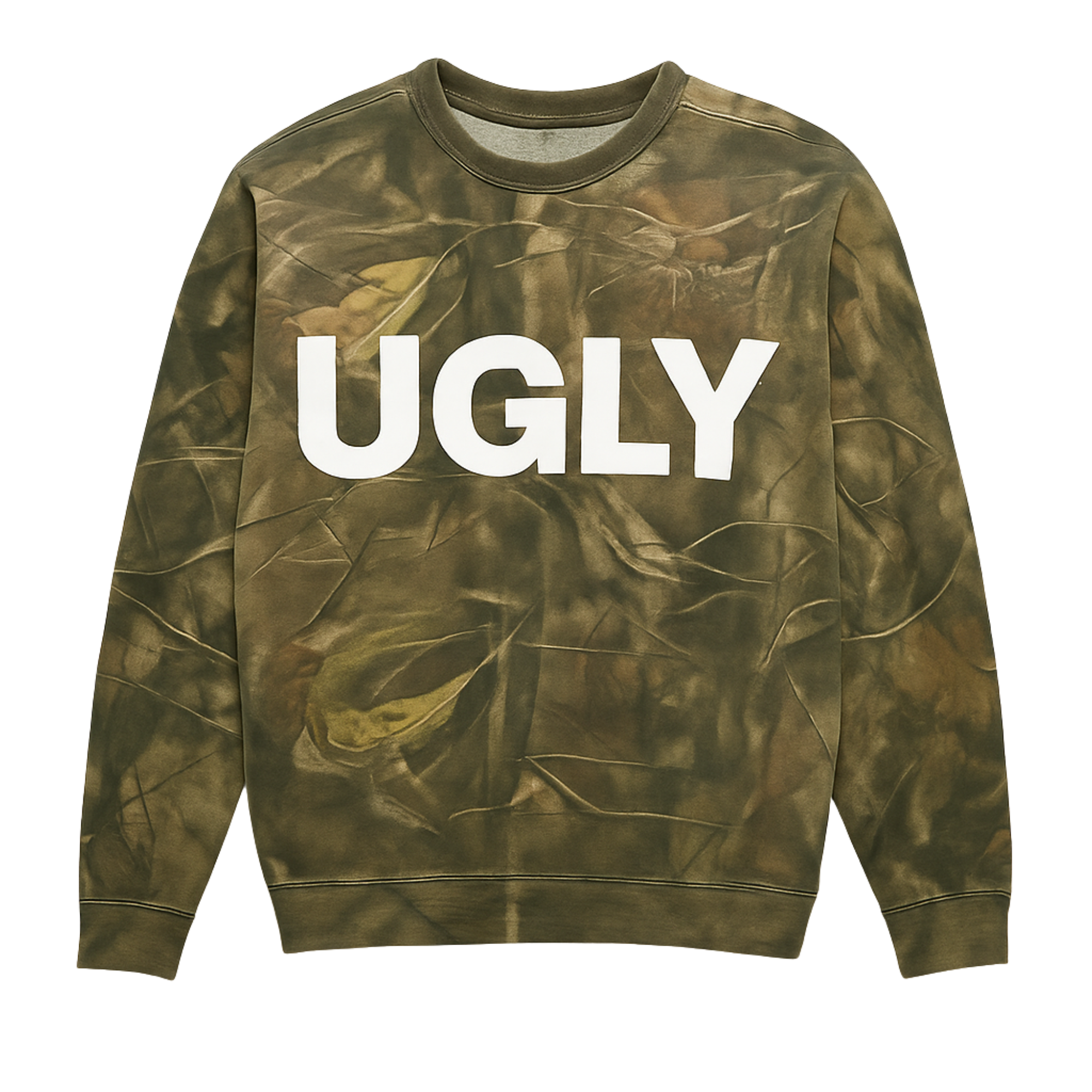 One of One – UGLY Survival Crewneck (Camo/White Logo, Drop 001)