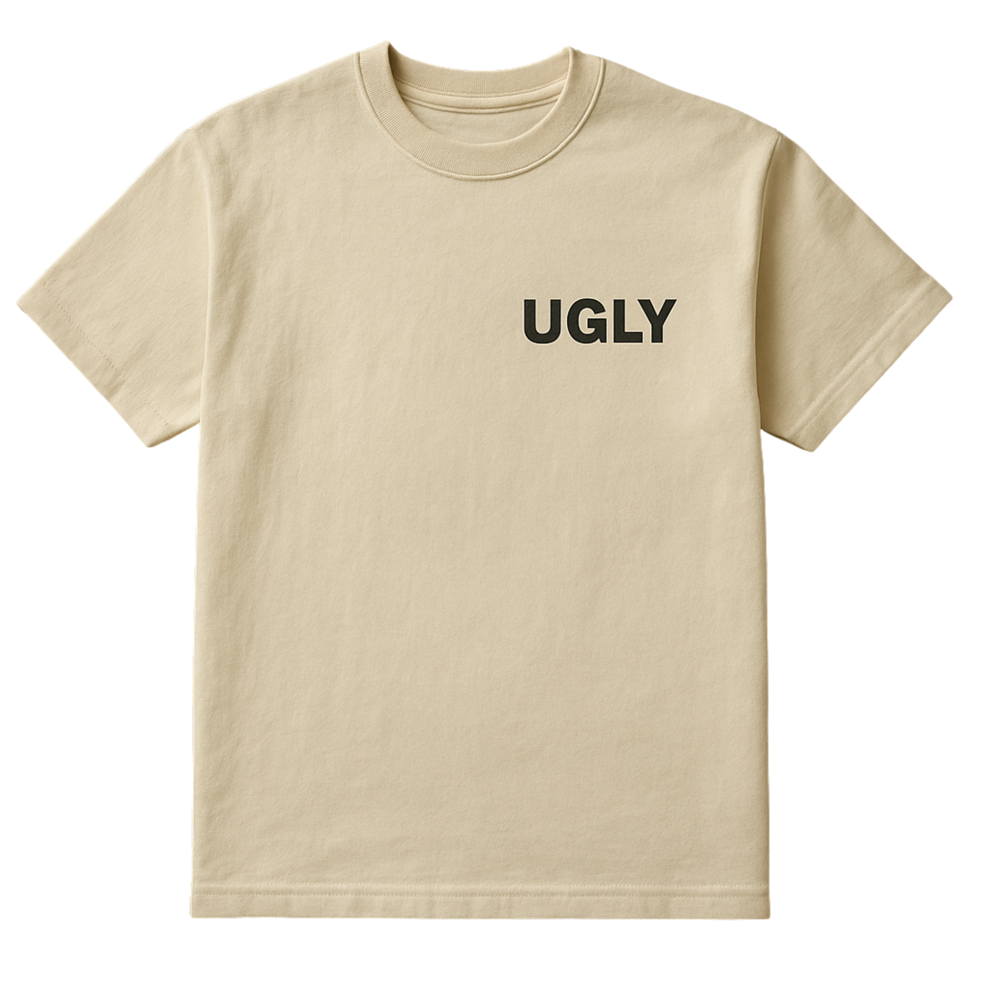 One of One-UGLY Core Logo Tee (Drop 001 Archive – Stone Cream)