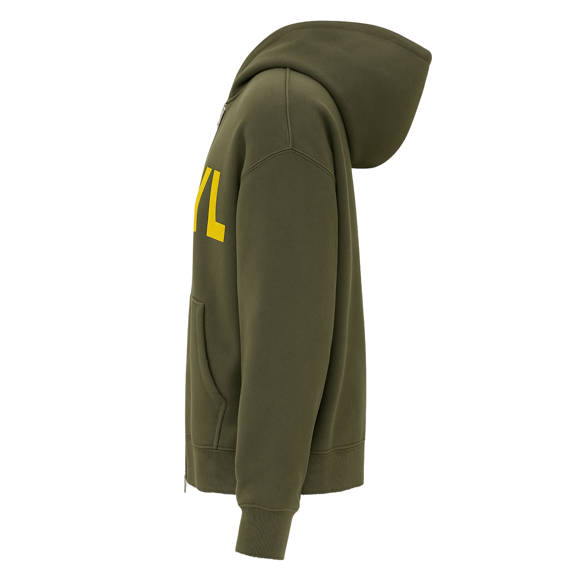 UGLY Essentials Full-Zip Hoodie – Signature Drop Olive Green