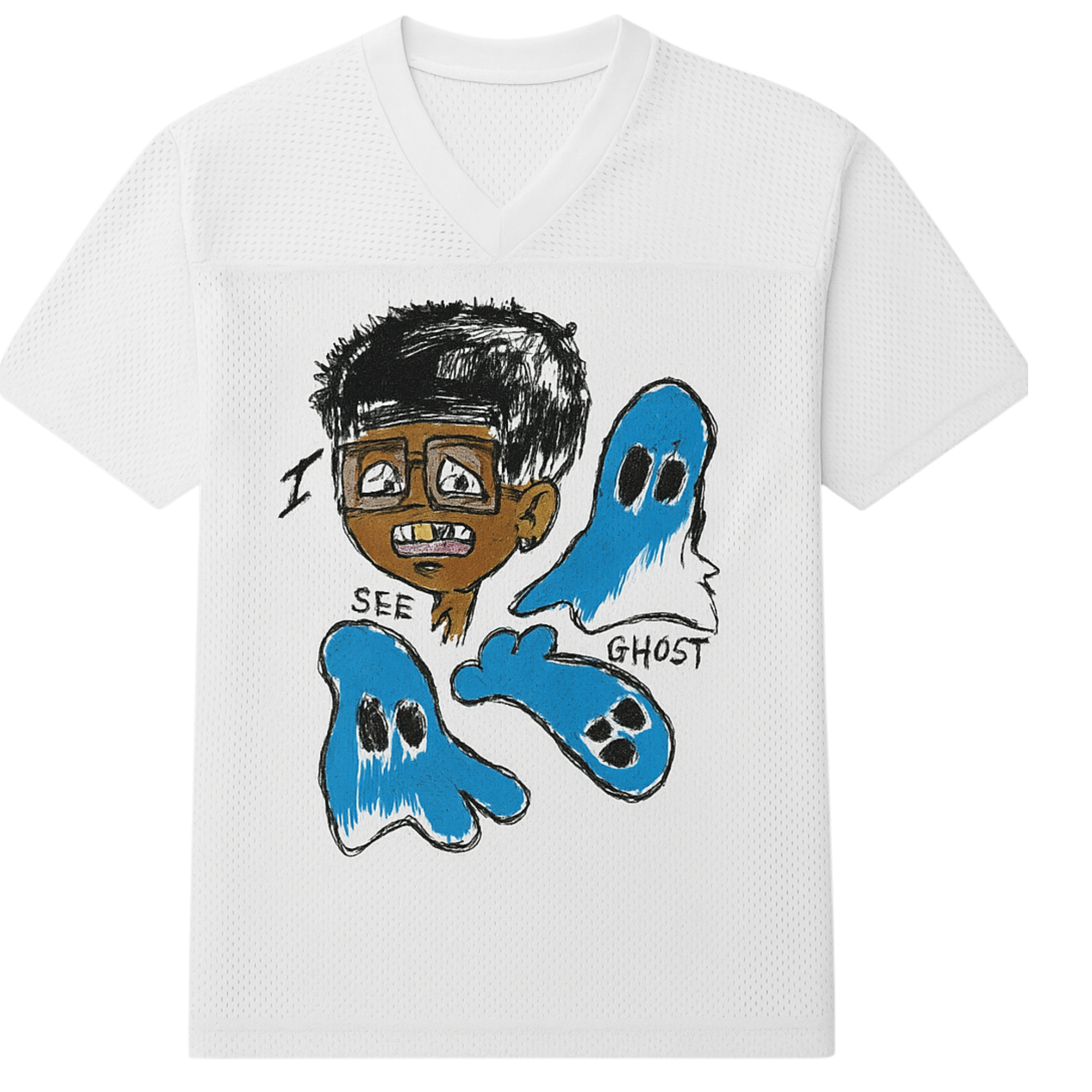 UGLY Ghost Vision Jersey Tee – White (Drop 001)