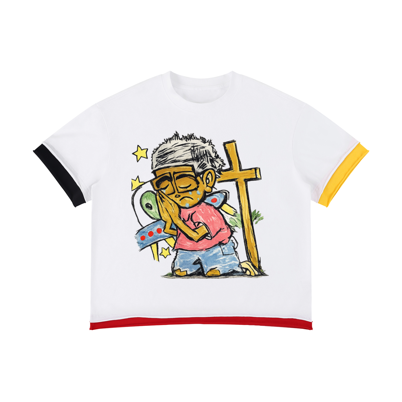 UGLY “PRAY THROUGH IT” BOXY COLOR BLOCK TEE
