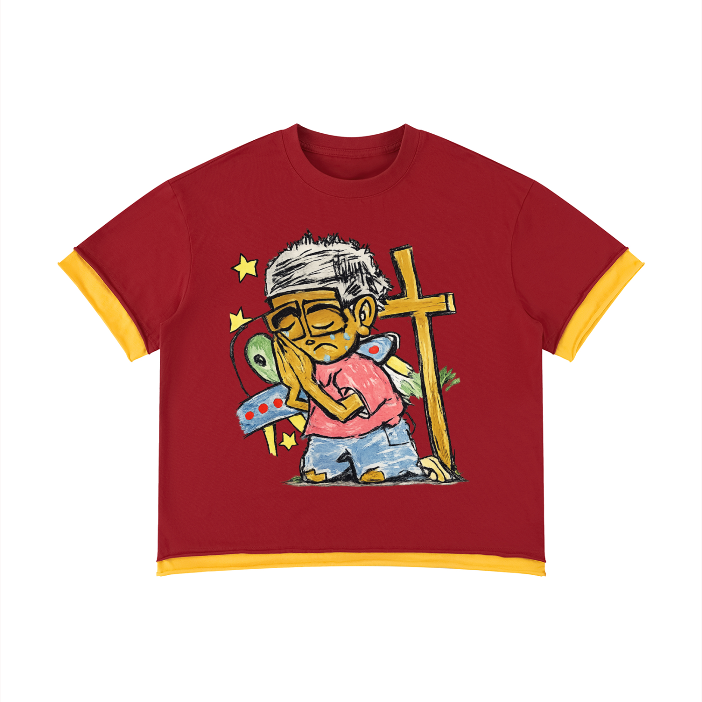 UGLY “PRAY THROUGH IT” BOXY COLOR BLOCK TEE